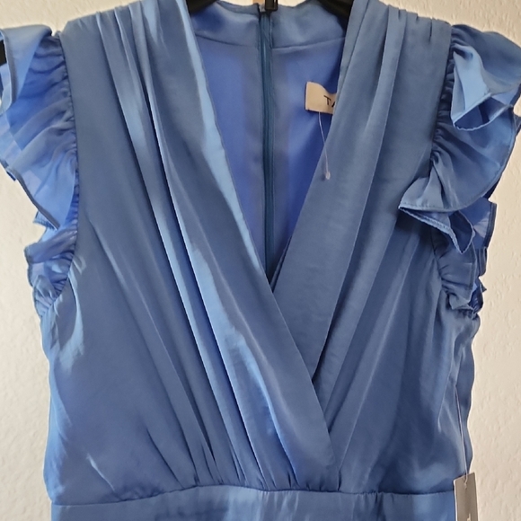 Taylor Blue Ruffled Jumpsuit - Picture 1 of 11